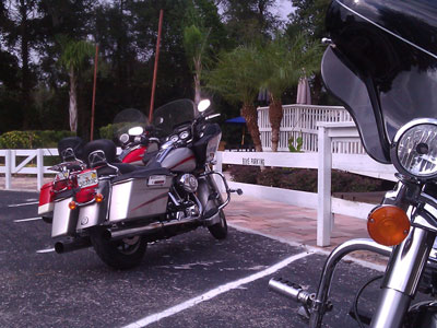 Motorcycles in the parking lot